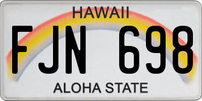 HI license plate FJN698