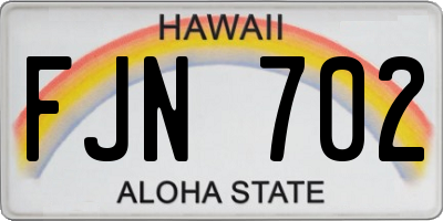 HI license plate FJN702