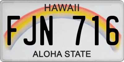 HI license plate FJN716