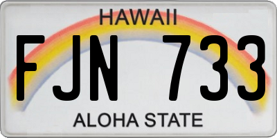 HI license plate FJN733