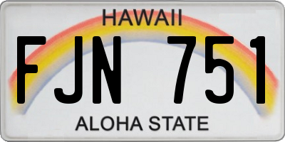 HI license plate FJN751