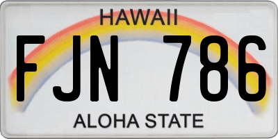 HI license plate FJN786
