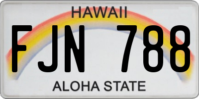 HI license plate FJN788