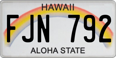 HI license plate FJN792