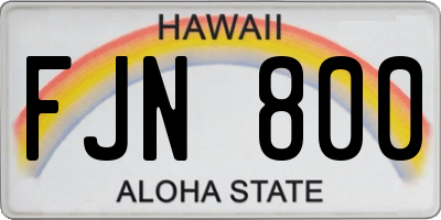 HI license plate FJN800