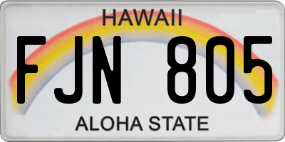 HI license plate FJN805