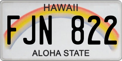 HI license plate FJN822