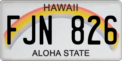 HI license plate FJN826