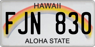 HI license plate FJN830