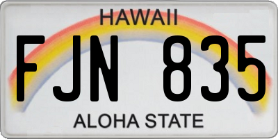 HI license plate FJN835