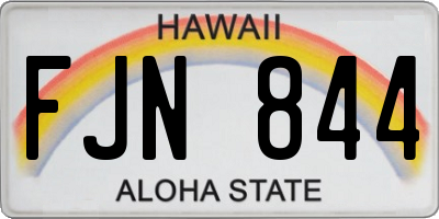 HI license plate FJN844