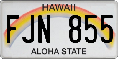 HI license plate FJN855