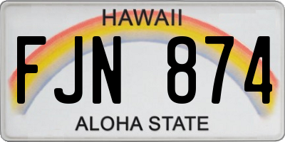 HI license plate FJN874