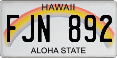 HI license plate FJN892