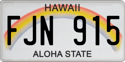 HI license plate FJN915
