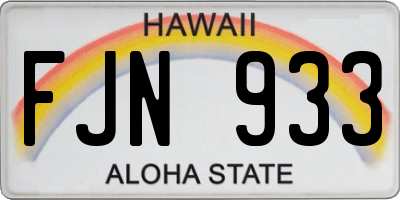 HI license plate FJN933