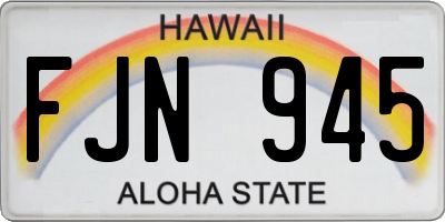HI license plate FJN945