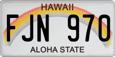 HI license plate FJN970