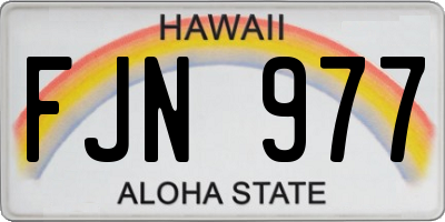 HI license plate FJN977