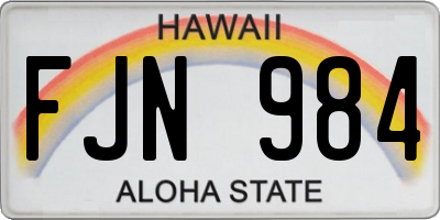 HI license plate FJN984