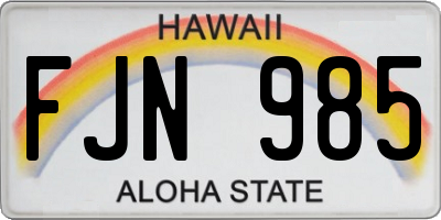 HI license plate FJN985