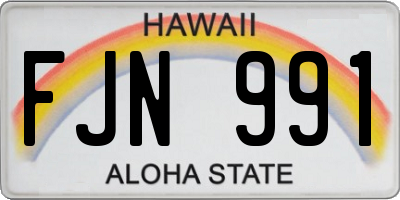 HI license plate FJN991