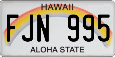 HI license plate FJN995