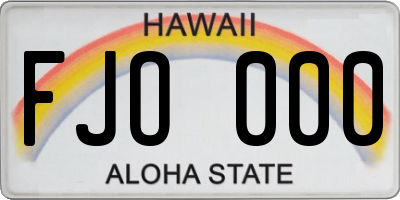 HI license plate FJO000