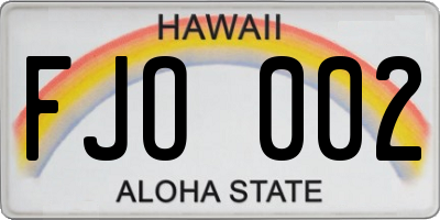HI license plate FJO002