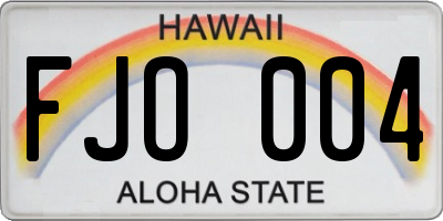 HI license plate FJO004