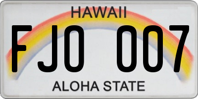 HI license plate FJO007