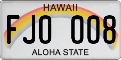 HI license plate FJO008