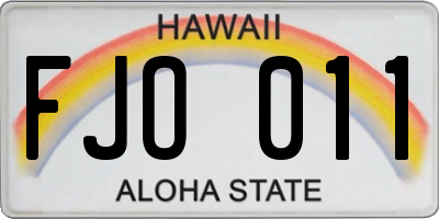 HI license plate FJO011