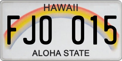 HI license plate FJO015