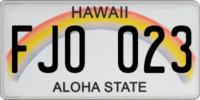 HI license plate FJO023