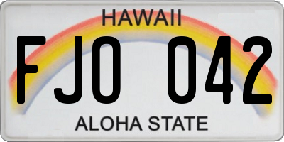 HI license plate FJO042