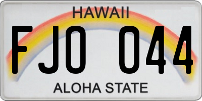 HI license plate FJO044