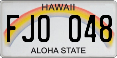 HI license plate FJO048