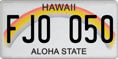 HI license plate FJO050