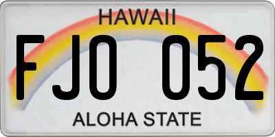 HI license plate FJO052
