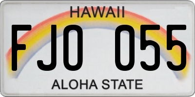 HI license plate FJO055