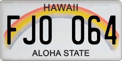 HI license plate FJO064