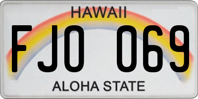 HI license plate FJO069
