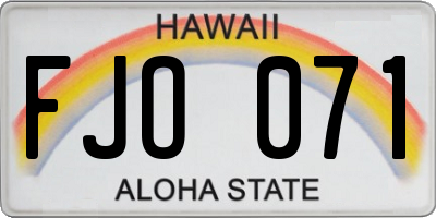 HI license plate FJO071