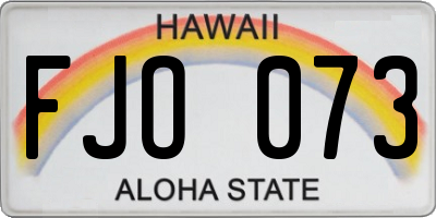 HI license plate FJO073