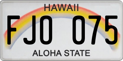 HI license plate FJO075