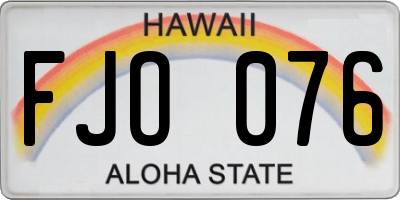 HI license plate FJO076