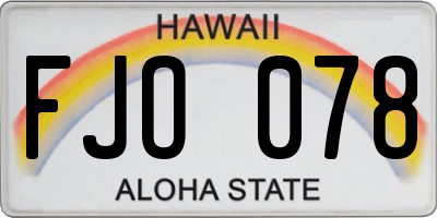 HI license plate FJO078