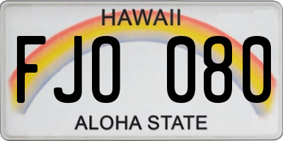 HI license plate FJO080