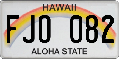 HI license plate FJO082